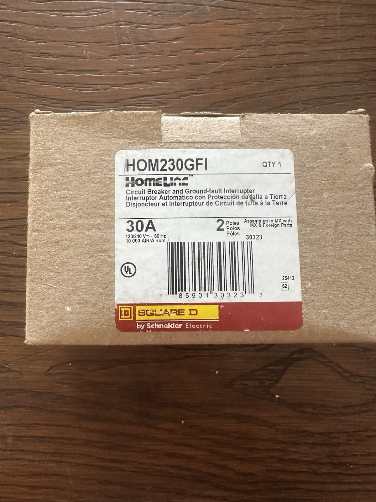 SQUARE D HOMELINE HOM230GFI HOM230GFIC 2-POLE 30A GFCI BREAKER NEW IN BOX