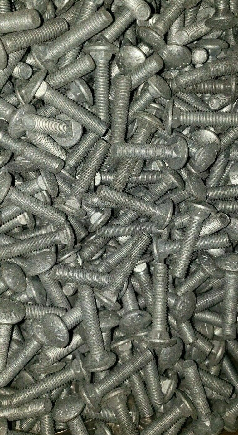 1/2-13 X 6 Galavnized Carriage Bolt Assembly With Nuts, Flats & Locks 150 Pieces
