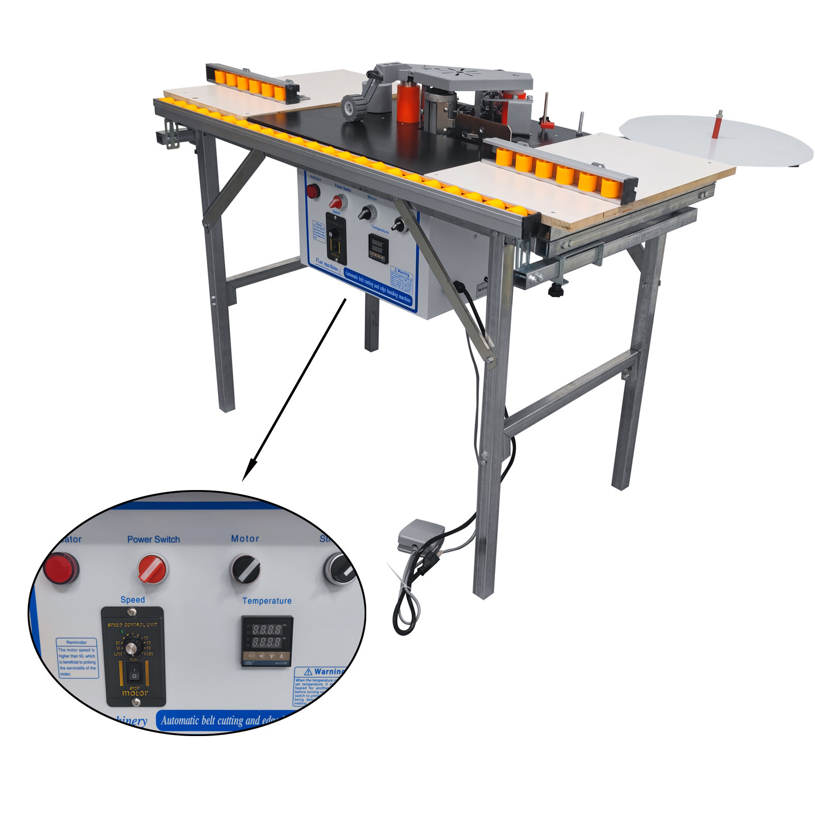 110V Automatic Woodwoking straight line/curve Edge Banding Machine With platform