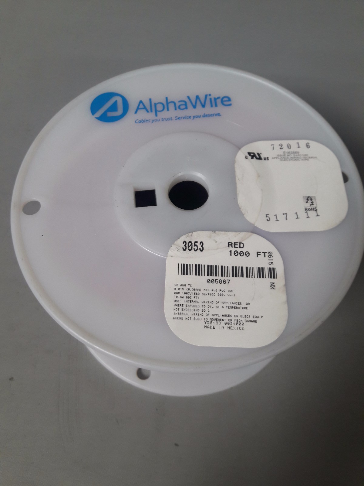 Alpha Wire 3053/1 Rd001 – HOOK-UP STRND 20AWG RED 1000′ 