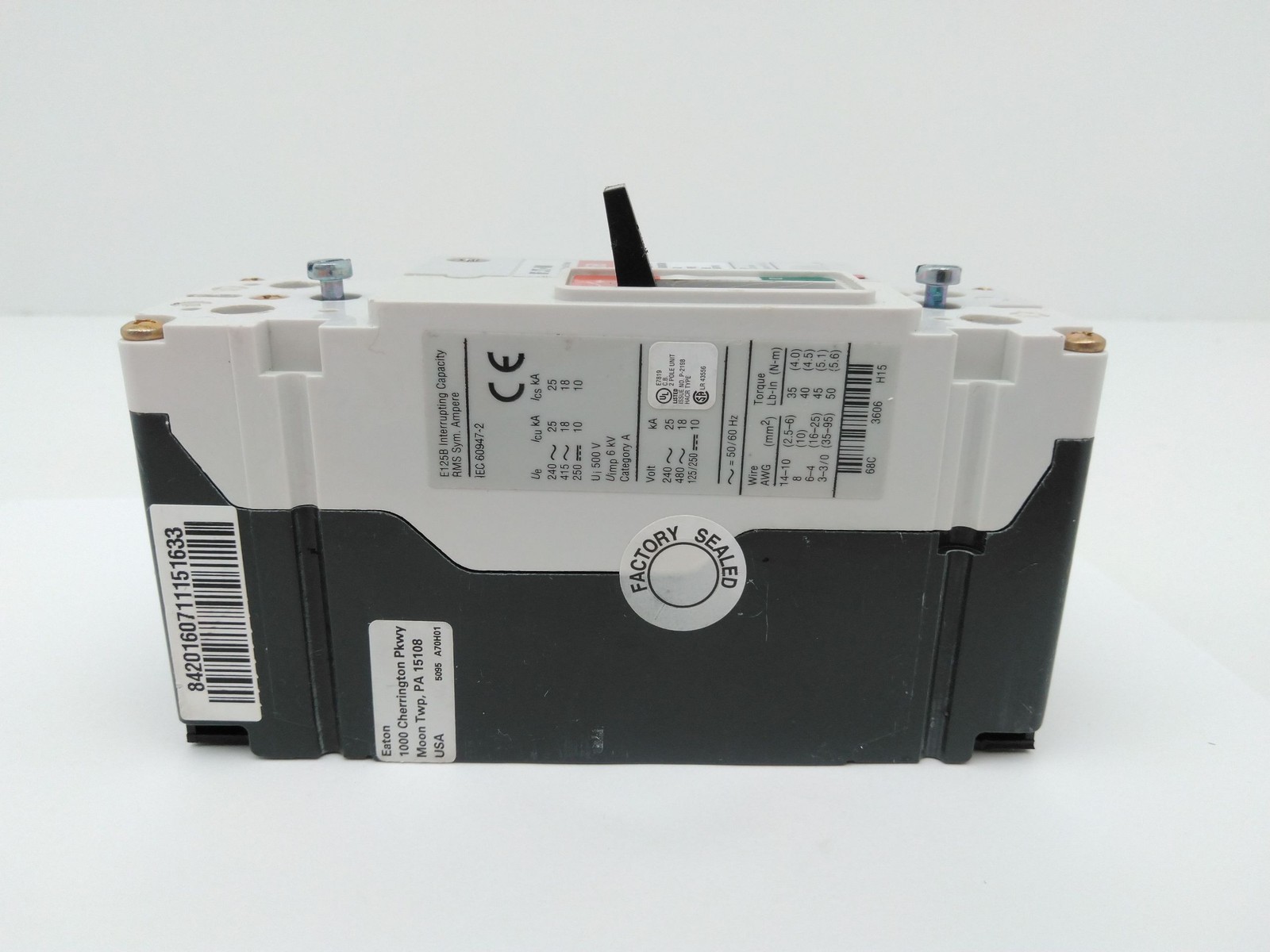 Eaton EGB2030FFG Circuit Breaker, 30A, 2P, E125B