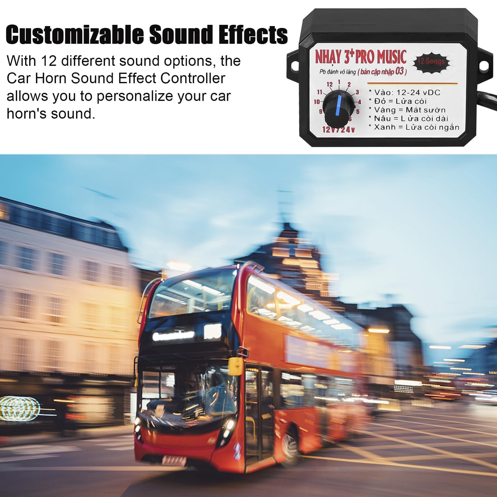 12Tone Car Horn Controller Electric Speaker Sound Control Unit 1224V