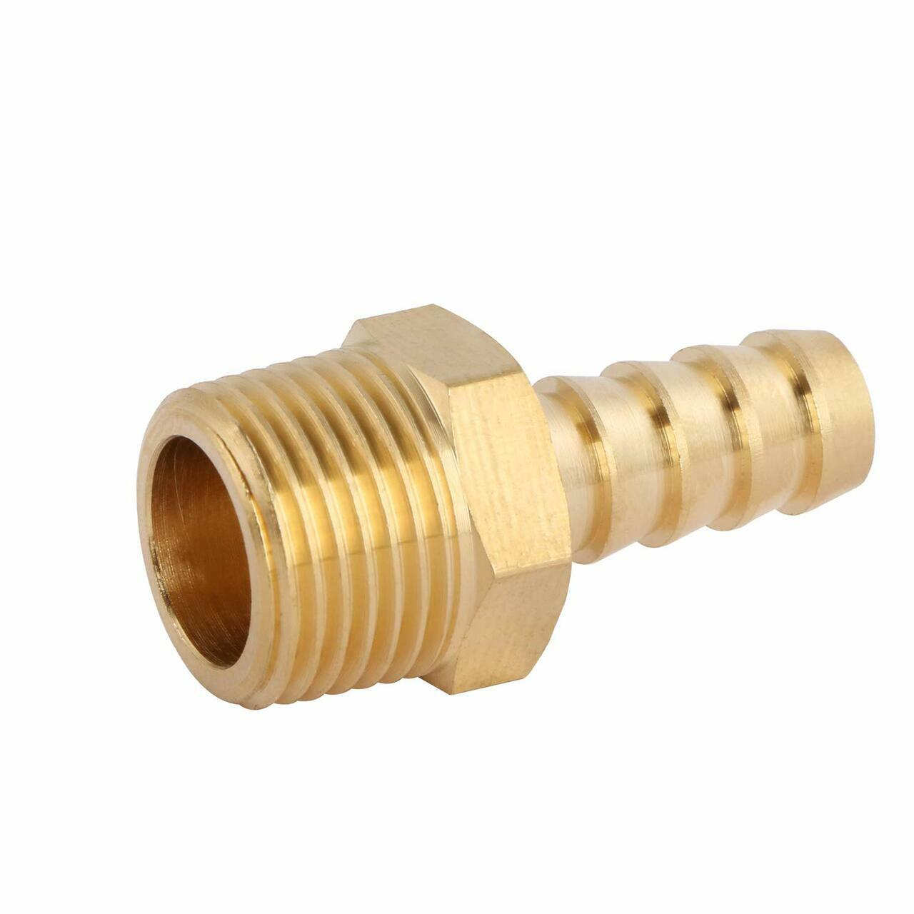U.S. Solid 3/8″ Hose Barb Brass Fitting NPT 3/8″ Male, 1pc