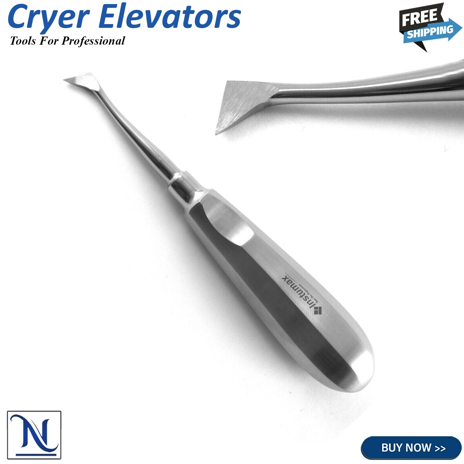 Set de 5 Elevadores Luxadores Dentales – Elevadores Quirúrgicos Rectos y Curvos