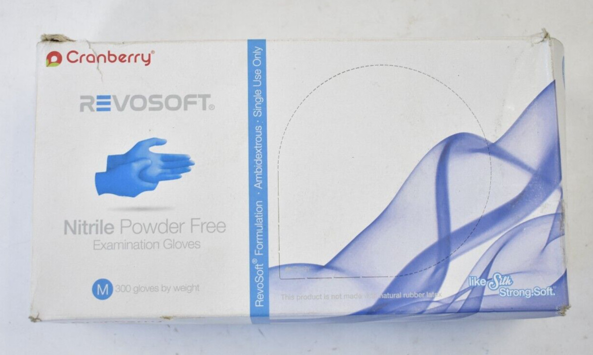 Cranberry Revosoft Nitrile Powder Free Examination Gloves Medium 300 Pack