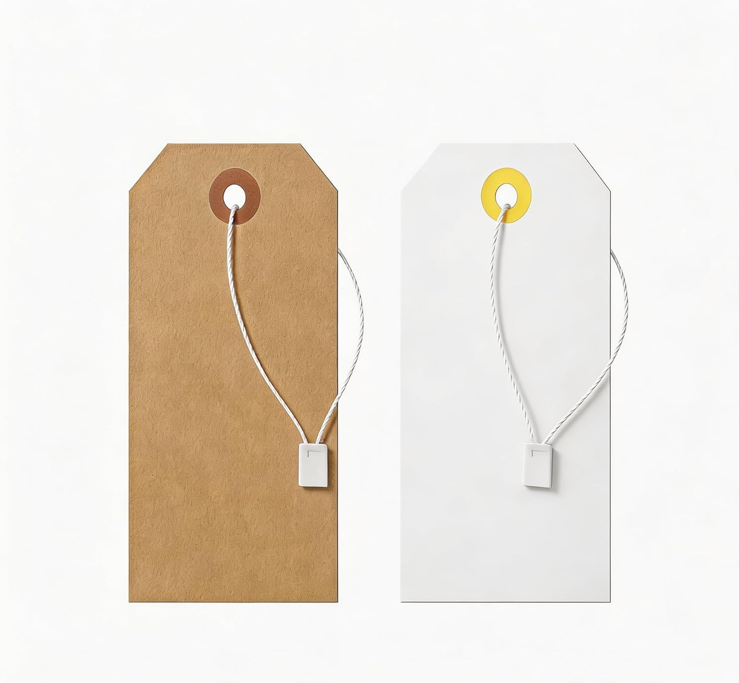 100 Pack Shipping Tags with Strings Included, Blank Hang Tags 4 3/4″ x 2 3/8″, A