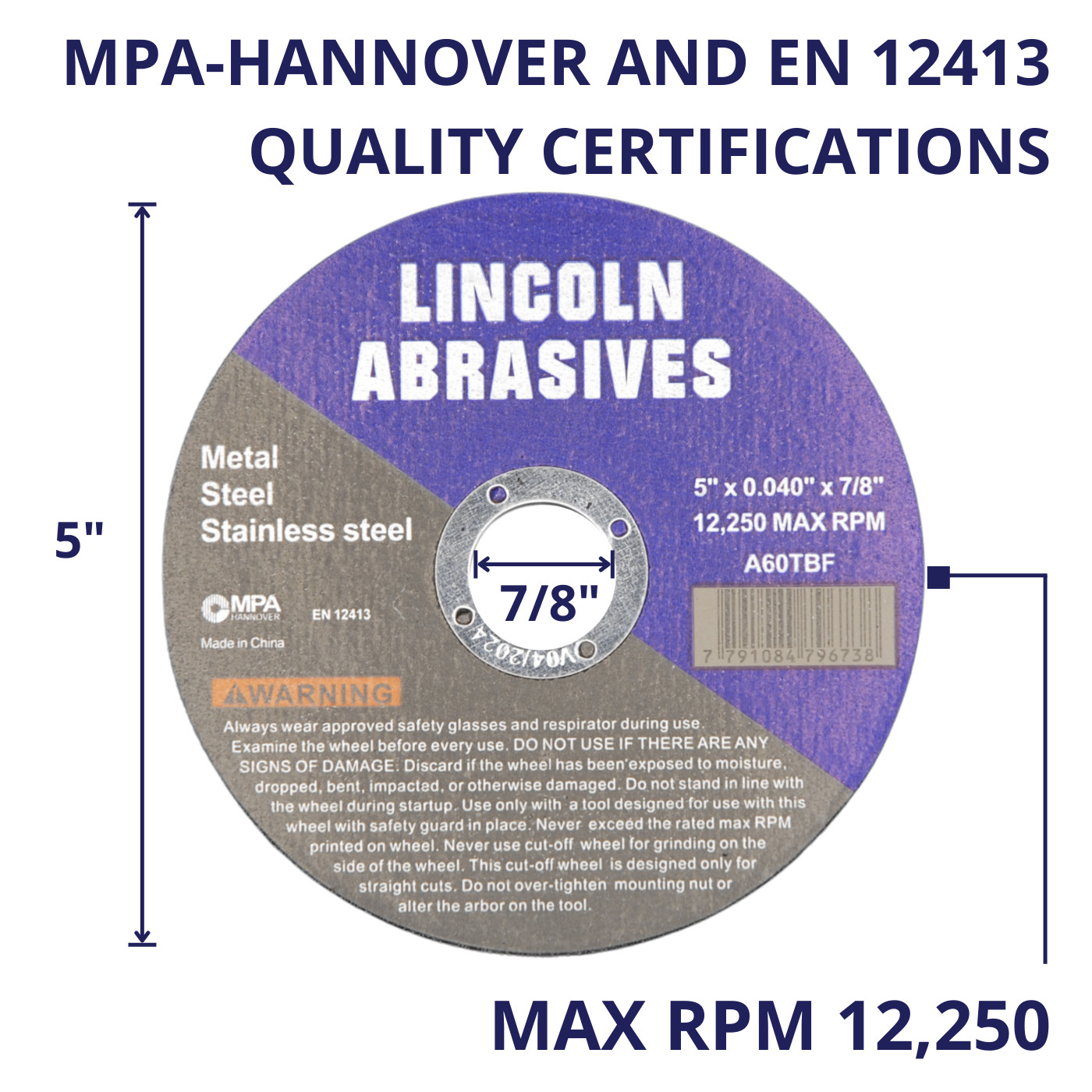 200 Pack 5″ x .040″ x 7/8 Cut-off-Wheels Cutting Discs For Steel & Metal