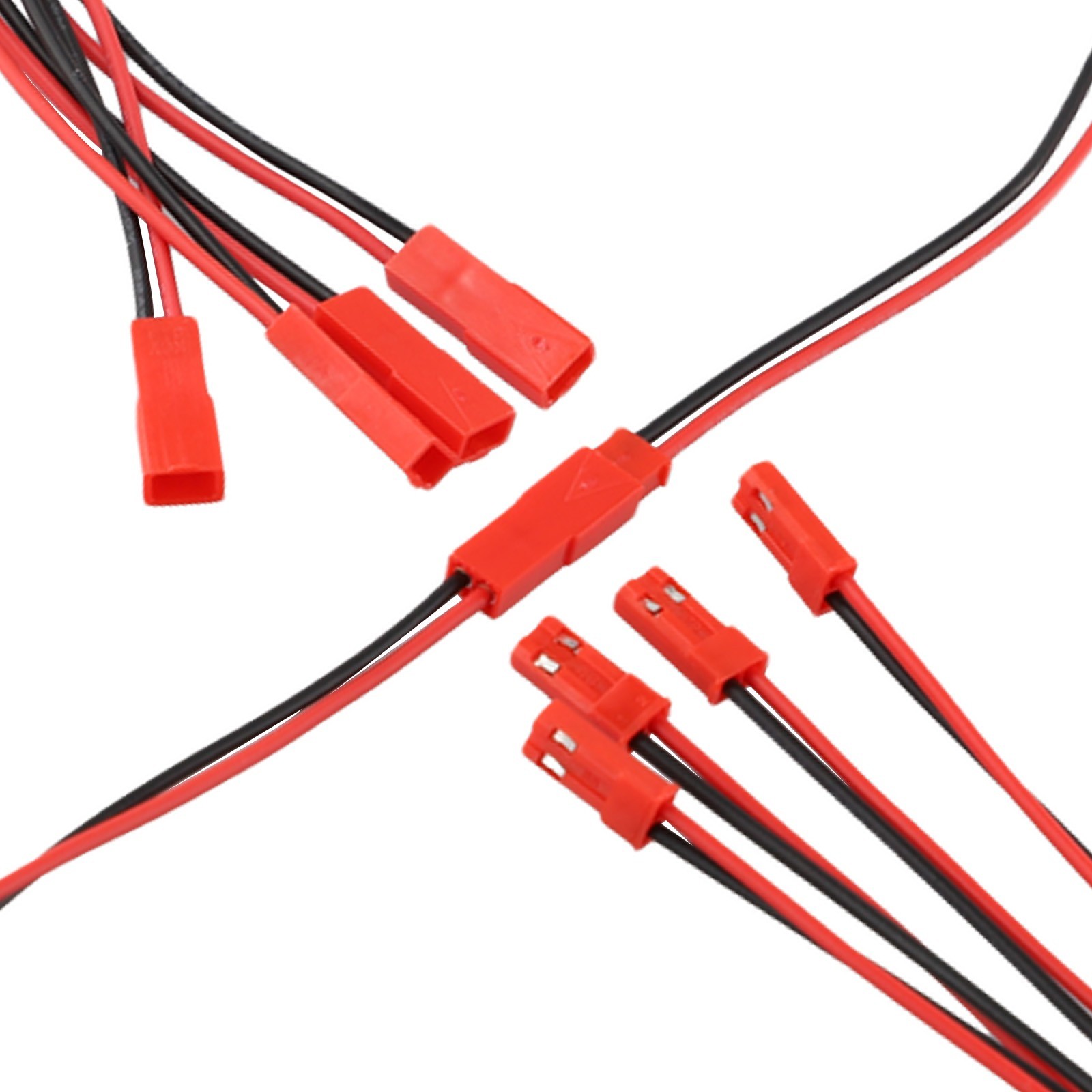 Connector Cable with 2P Assembled Connector 200mm Red + Black Wire