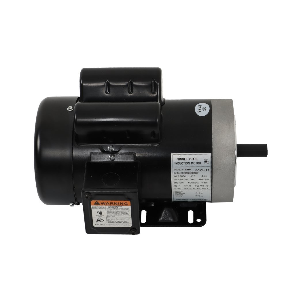 5HP Electric Motor 3450RPM 56C Frame 5/8″ Shaft 60HZ TEFC Single Phase 208-230V