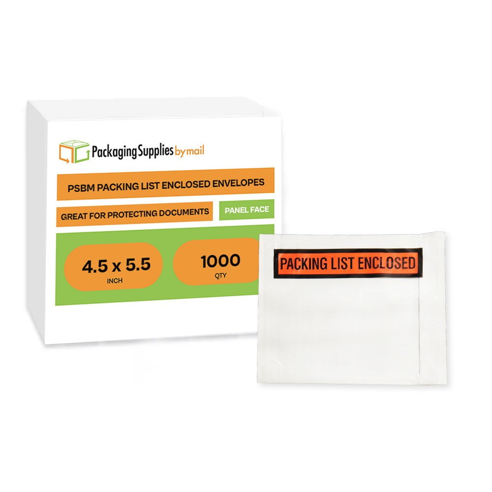 4.5″ x 5.5″ Packing List Enclosed Envelope Panel Face 1000 Pieces