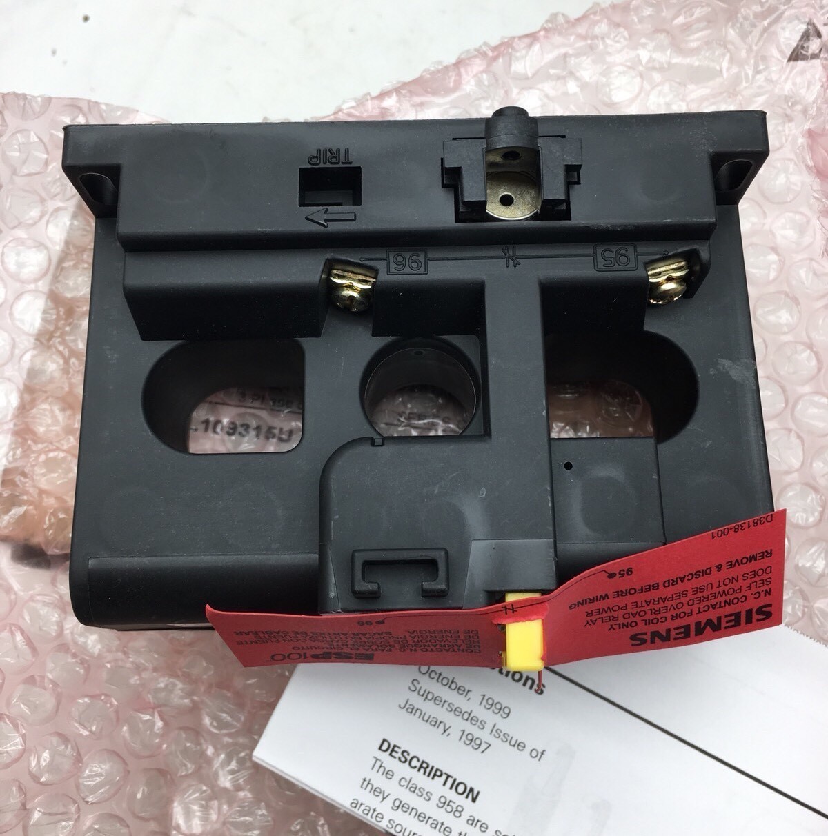 NEW SIEMENS ESP100 FURNAS CONTROL 958L10935U SOLID STATE OVERLOAD 43-86 AMPS