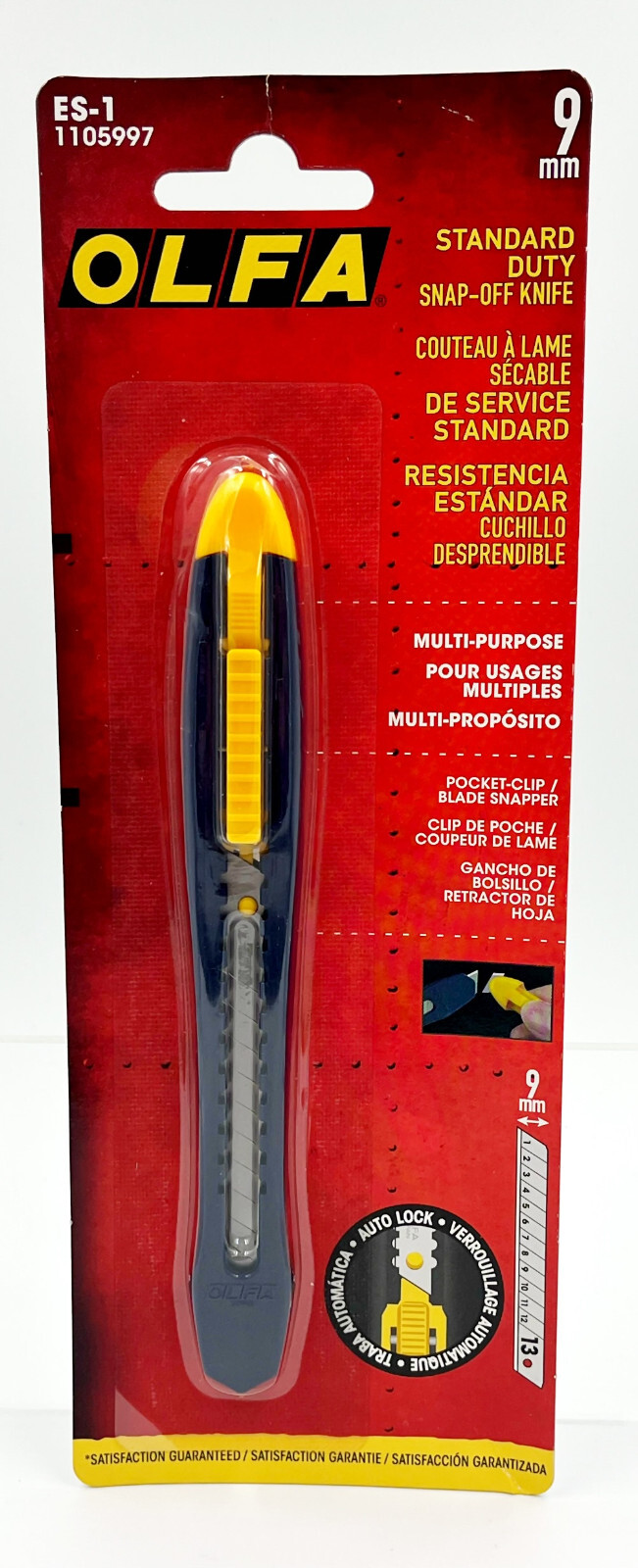 OLFA ES-1 9mm Standard Duty Multi-Purpose Snap-Off Knife New in Package