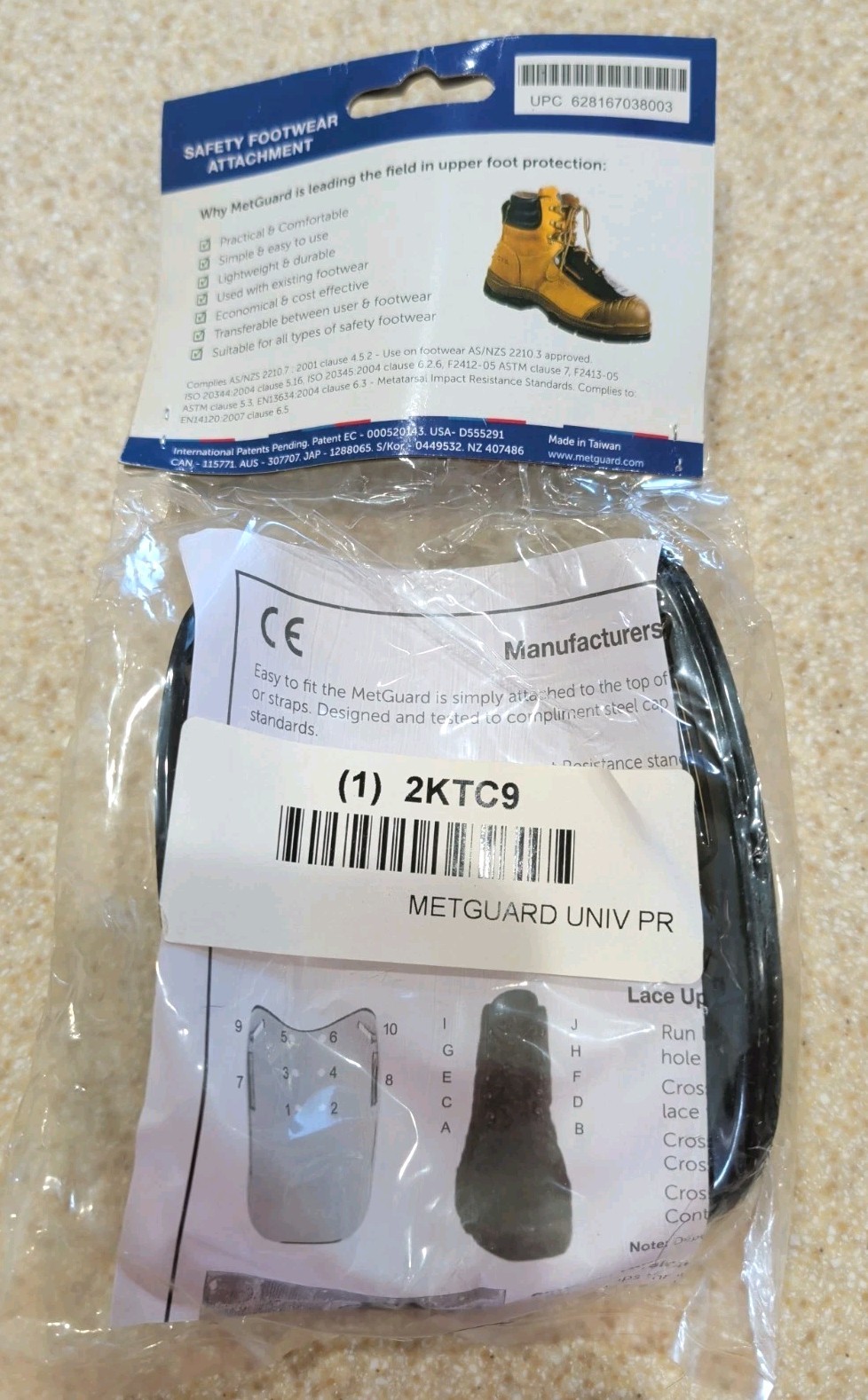 MetGuard Safety Footwear Metatarsal Protection Black Met Guard Light Weight Poly