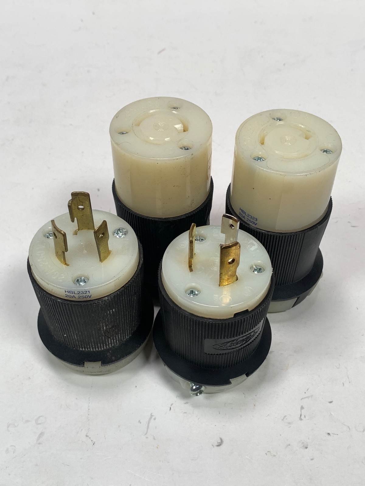 Hubbell L5-20 & L6-20 Leviton 5-15 Plug Male and Female Connector USED