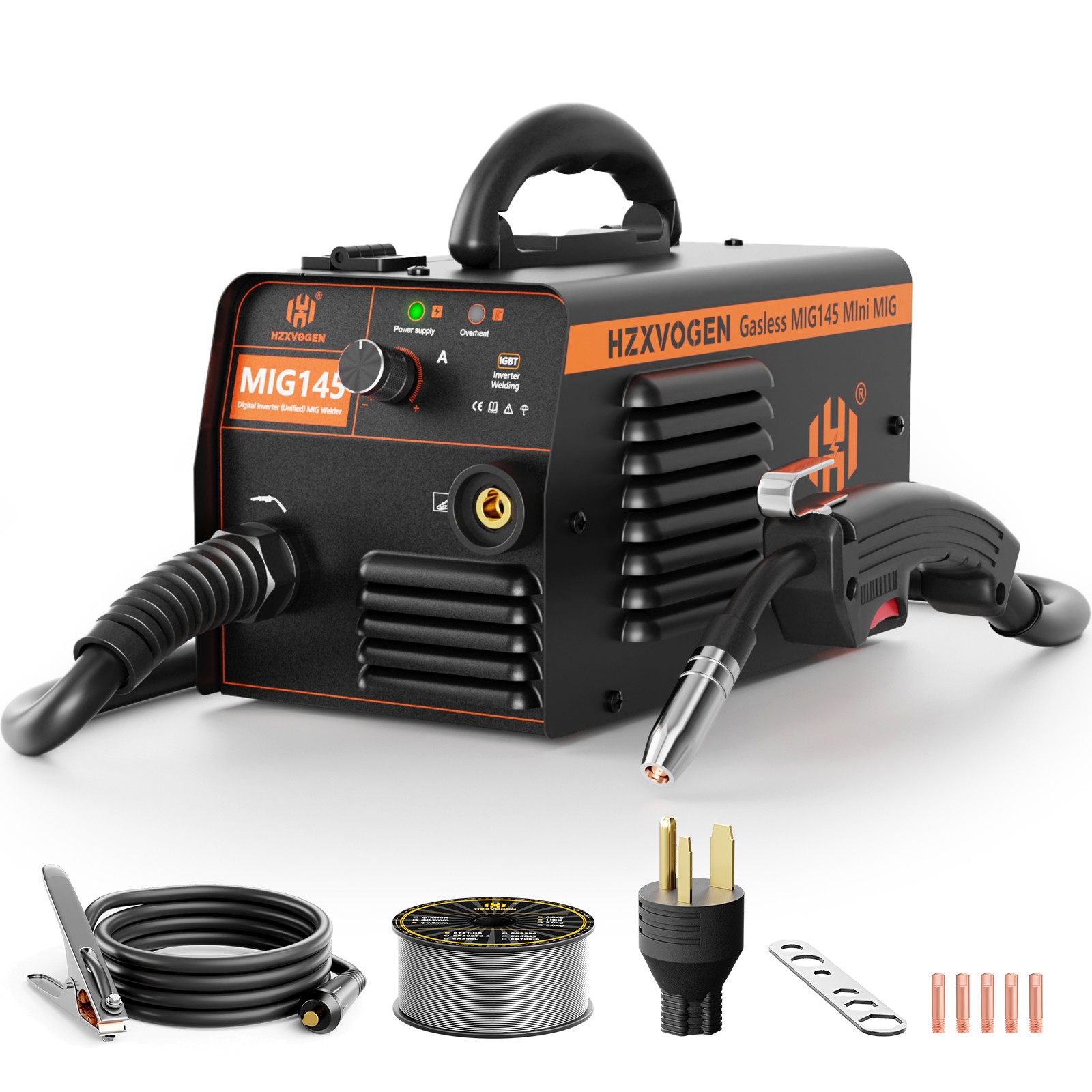 110V/220V Mini MIG Welder MIG Welding Machine Gasless Flux Core Weld Iron 145A