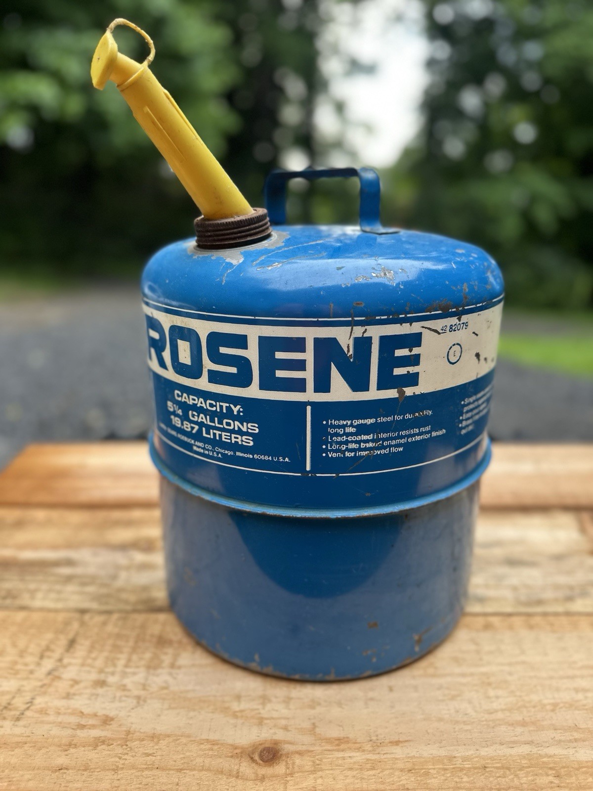Vintage CRAFTSMAN SEARS Vented PRE-BAN Kerosene Metal CAN 5 1/4 Gal MADE IN USA