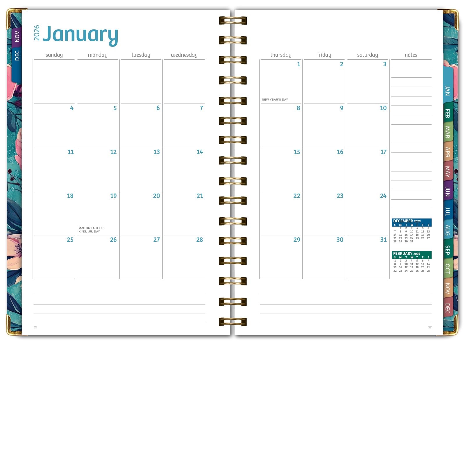 HARDCOVER 2026 Planner, 5.5″x8″: 14 Months (November 2025 – December 2026), D…
