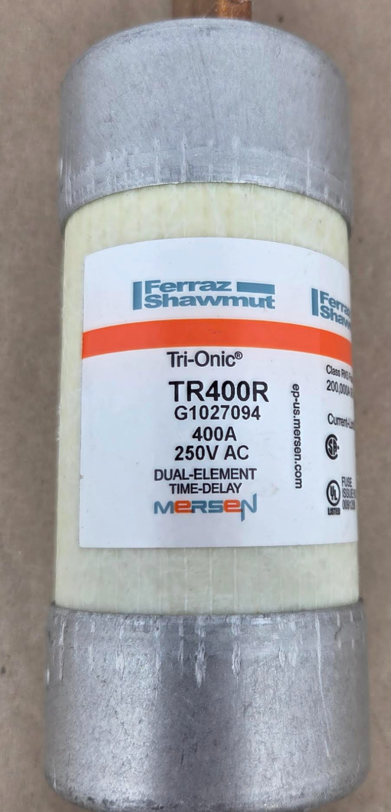 Ferraz Shawmut TR400R G1027094 400A 250V Class RK5 Time Delay Fuse