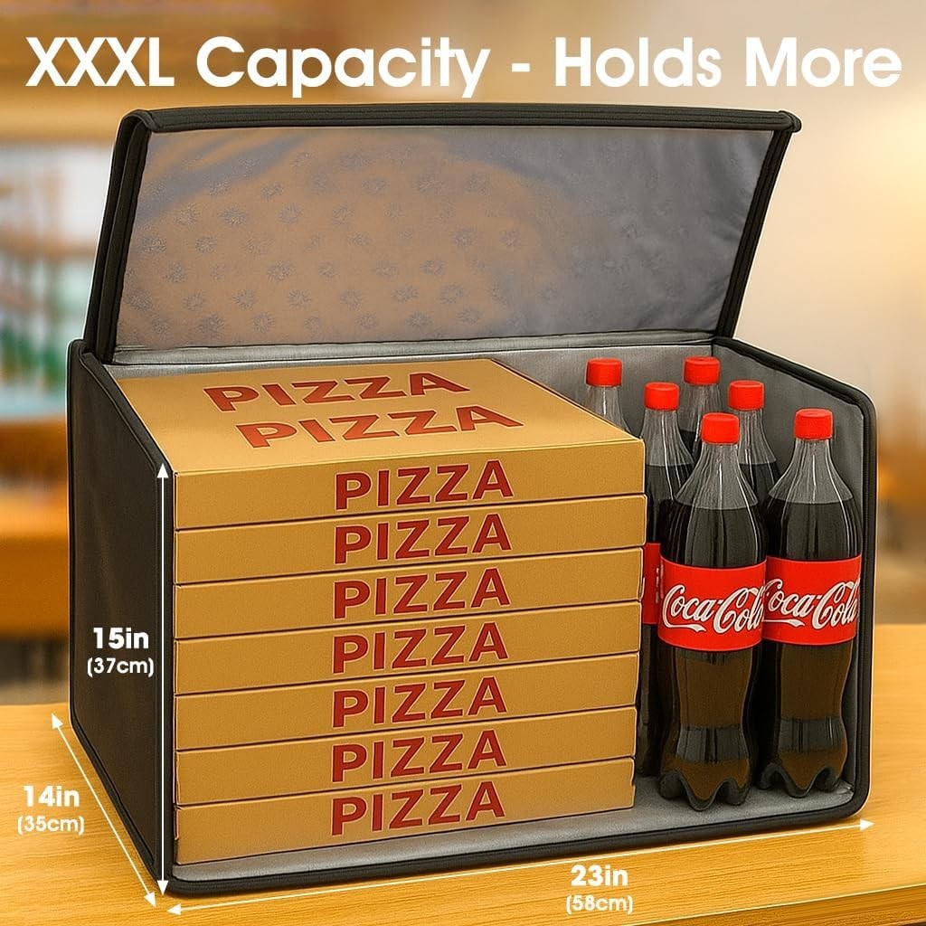 XXXL Insulated Delivery Bag for Pizza & Drinks