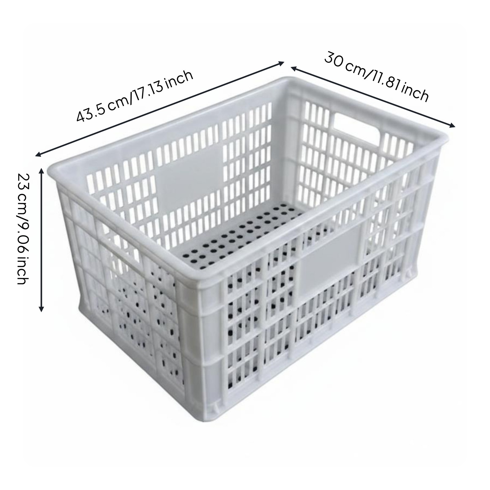 Ventilated Plastic Container Lightweight for Warehouse, Shop
