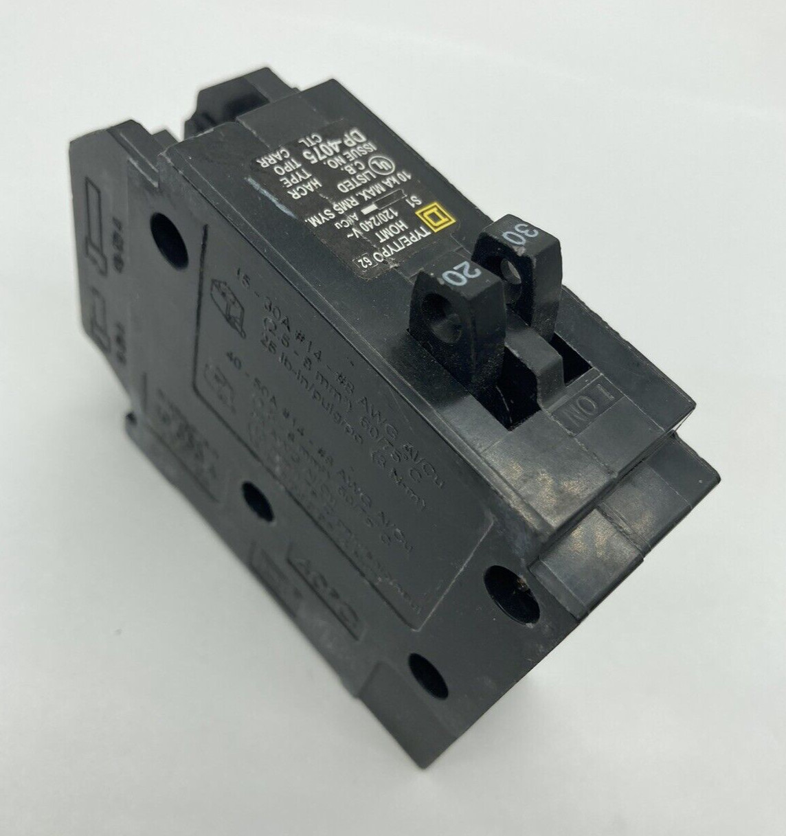 New Homeline HOMT3020 1 Pole 30/20 Amp 120V AC Type HOMT Plug In Tandem Breaker