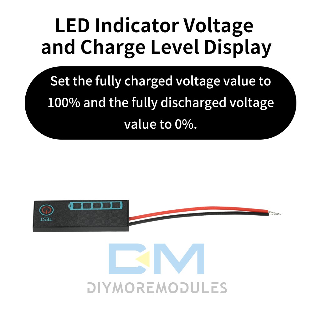 LED Voltage Acid/Li-ion Battery Level Indicator Display Panel w/Power-Off Memory