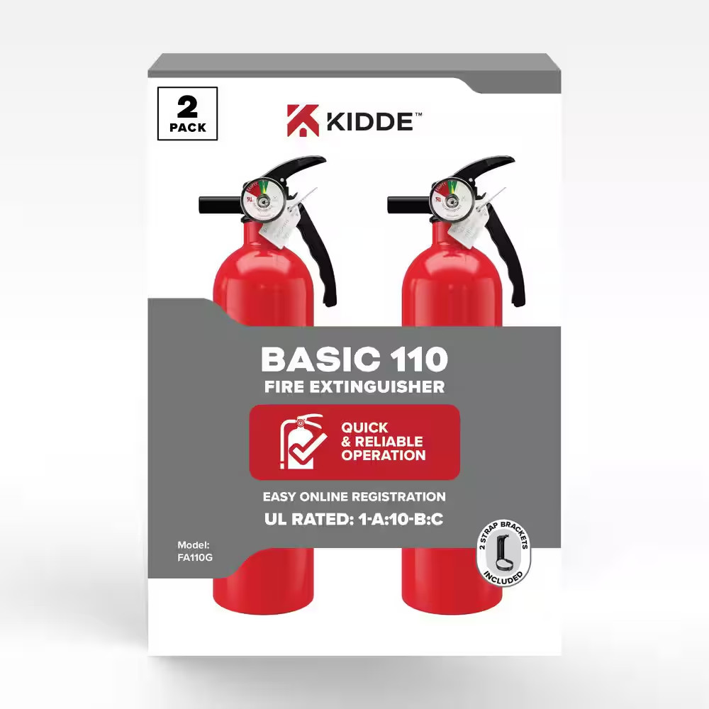 2-Pack Kidde Home Fire Extinguisher 1-A:10-B:C Class ABC 2.5 lb. 21030932