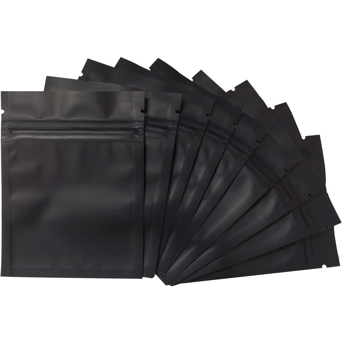 100 Pack Smell Proof Bags 3 x 4 Inch Resealable Mylar 3×4 Inches, Black