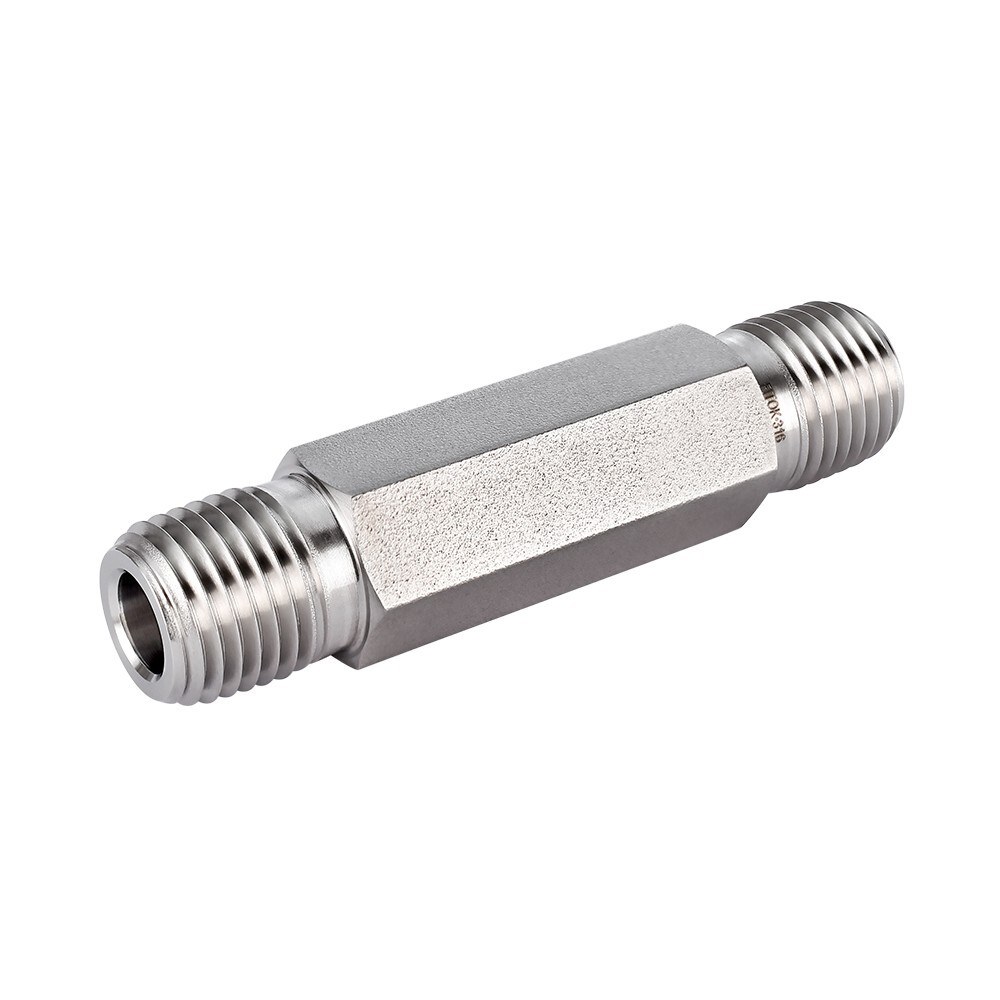 FITOK 316 Stainless Steel Hex Long Nipple 1/2″ Male NPT 2.5″ Overall Length