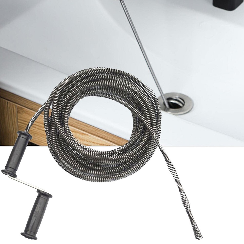 50 Ft Drain Auger Plumbing Snake Clog Cable 1/2 In.Sewer Pipe Cleaner Durable NW