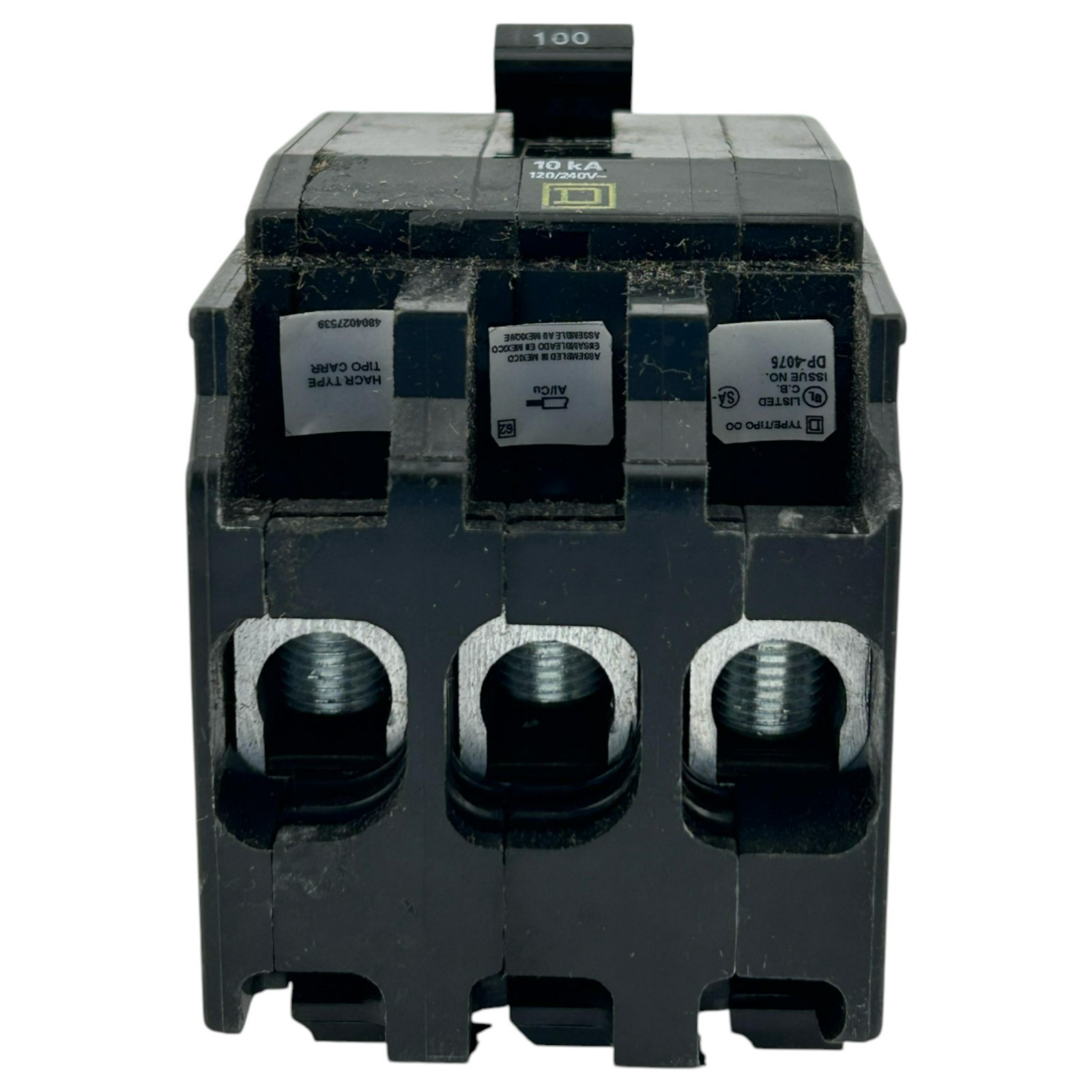 USED Square D QO3100 3 Pole 100 Amps Circuit Breaker Standard Trip Plug-In Mount