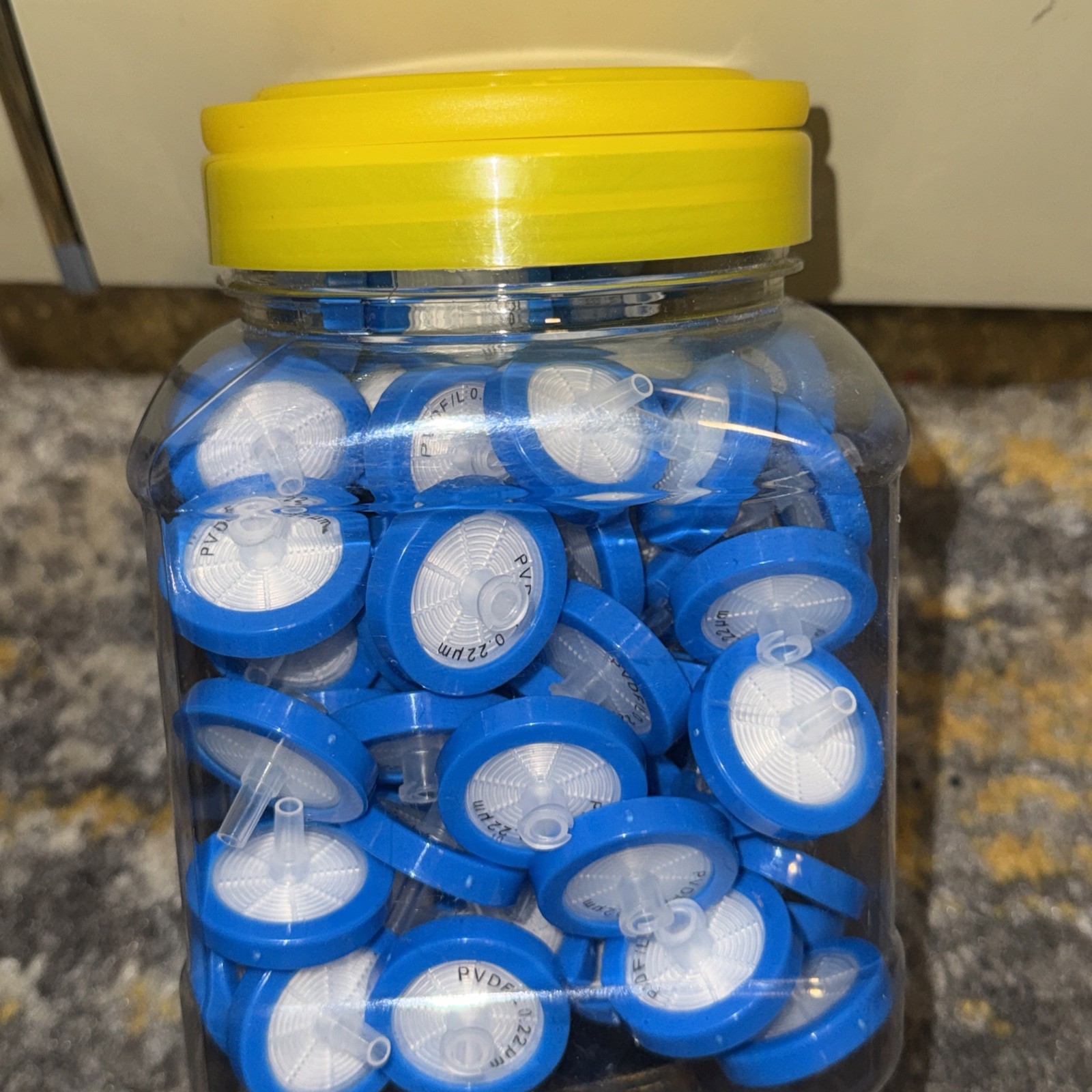 100 Pcs. PVDF MEMBRANE Syringe Lab Filters 0.22um Pore Size 25 mm Hydrophilic