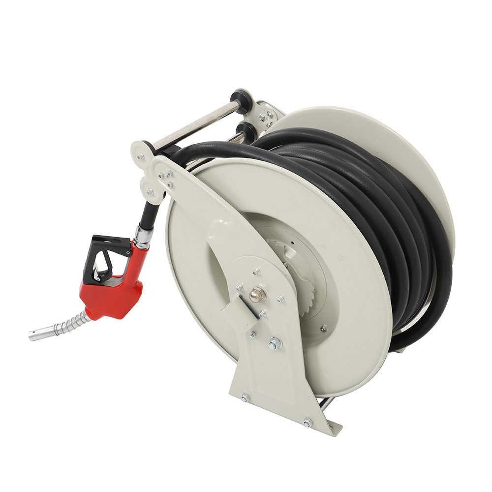 Diesel Hose Reel 3/4″ × 50′ Auto Refueling Nozzle Gun Fuel Hose Reel Retractable