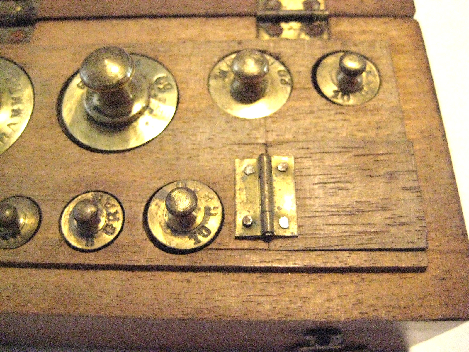 Antique Early 1900s Metric Weight set in Fitted Hardwood Box APOTHICARY