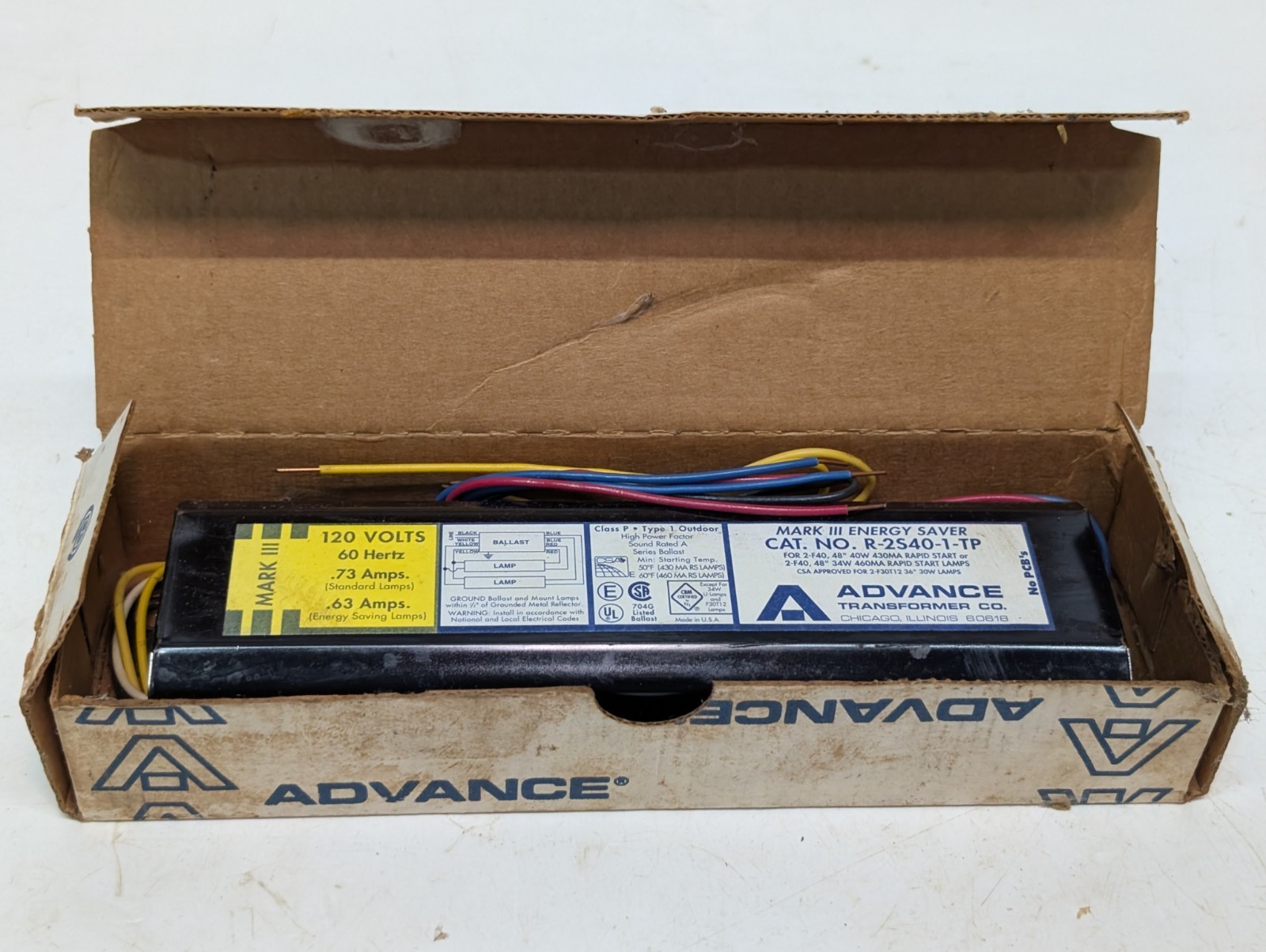 Advance R-2S40-TP Mark III Standard Energy-Saving Ballast 120V, 60Hz Rapid Start