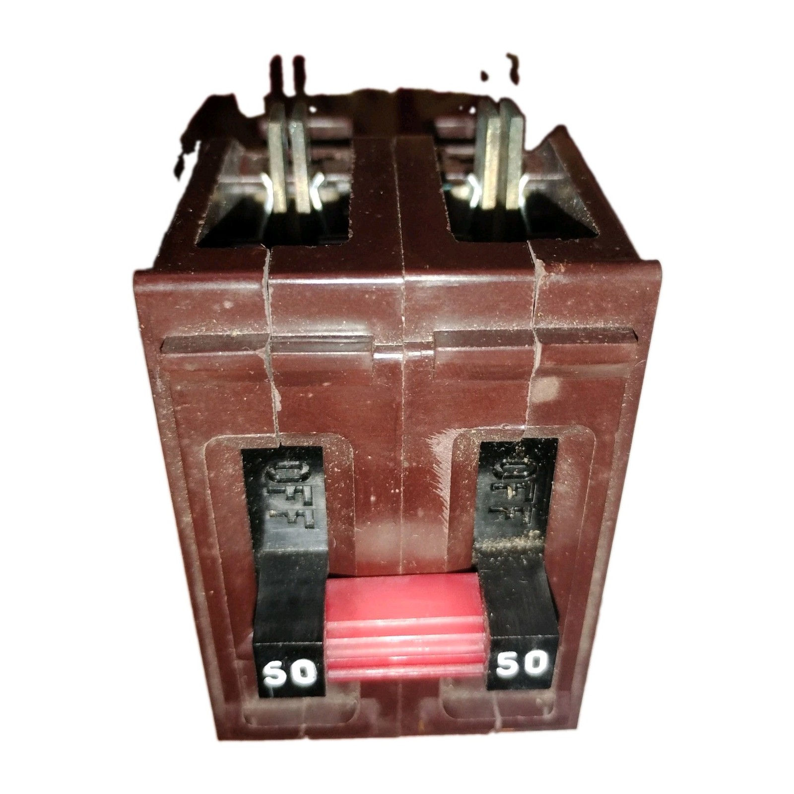 Wadsworth A250 50 Amp 2-Pole Circuit Breaker – Red Bar – Metal Feet – NOS