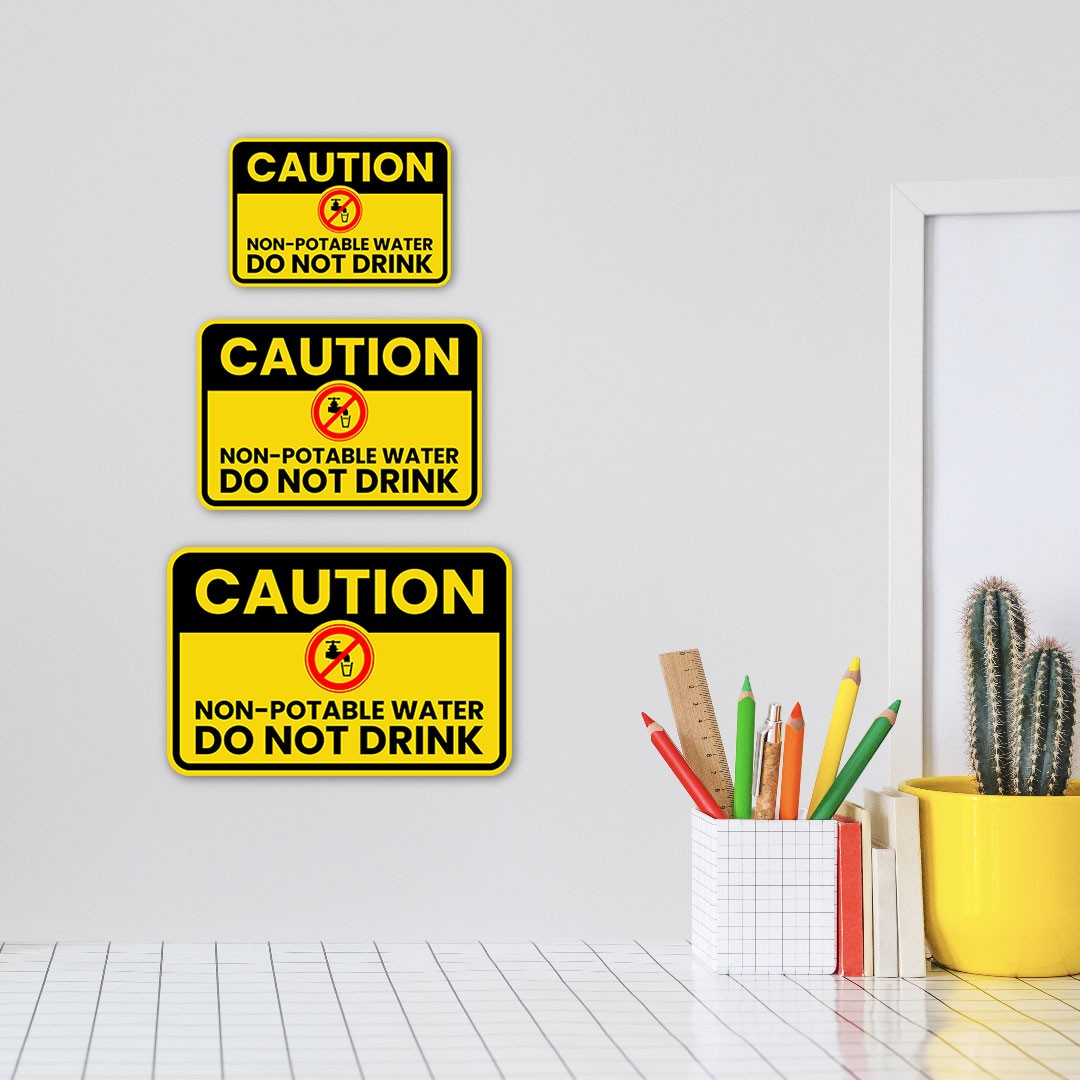 Classic Framed Plus Caution: Non-Potable Water – Do Not Drink Door or Wall Sign
