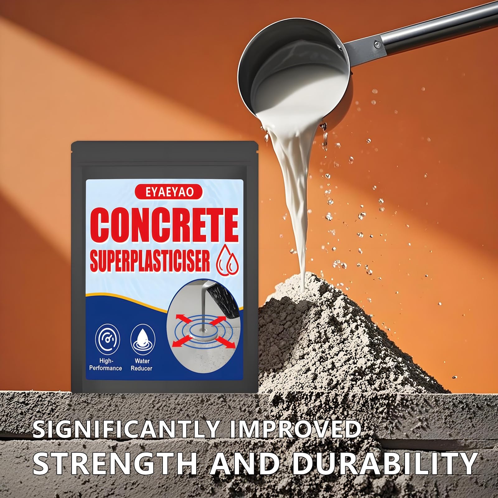 Concrete Super Plasticizer, Concrete Admixture, 8 Ounces High Range Water Red…