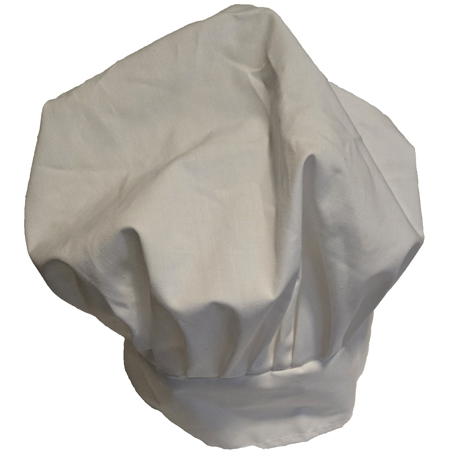 White Chef’s Hat Poly/Cotton Blend w/ Hook & Loop Fastener–Black Fiber on H & L