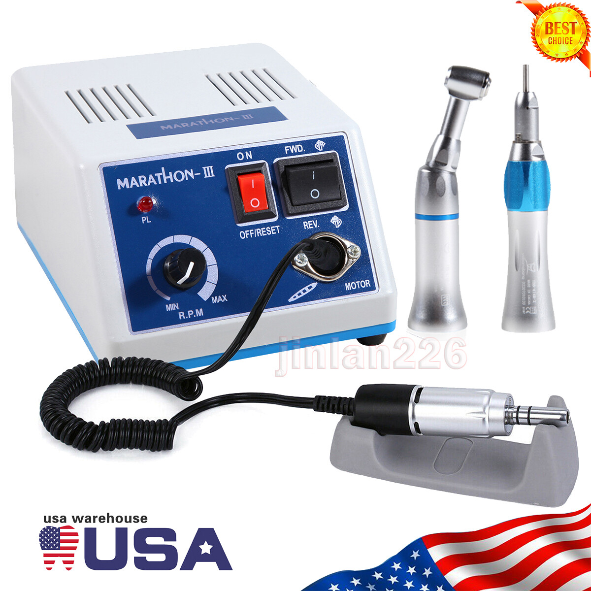 Dental Lab Marathon Electric Micromotor Polisher/Contra Angle Straight Handpiece