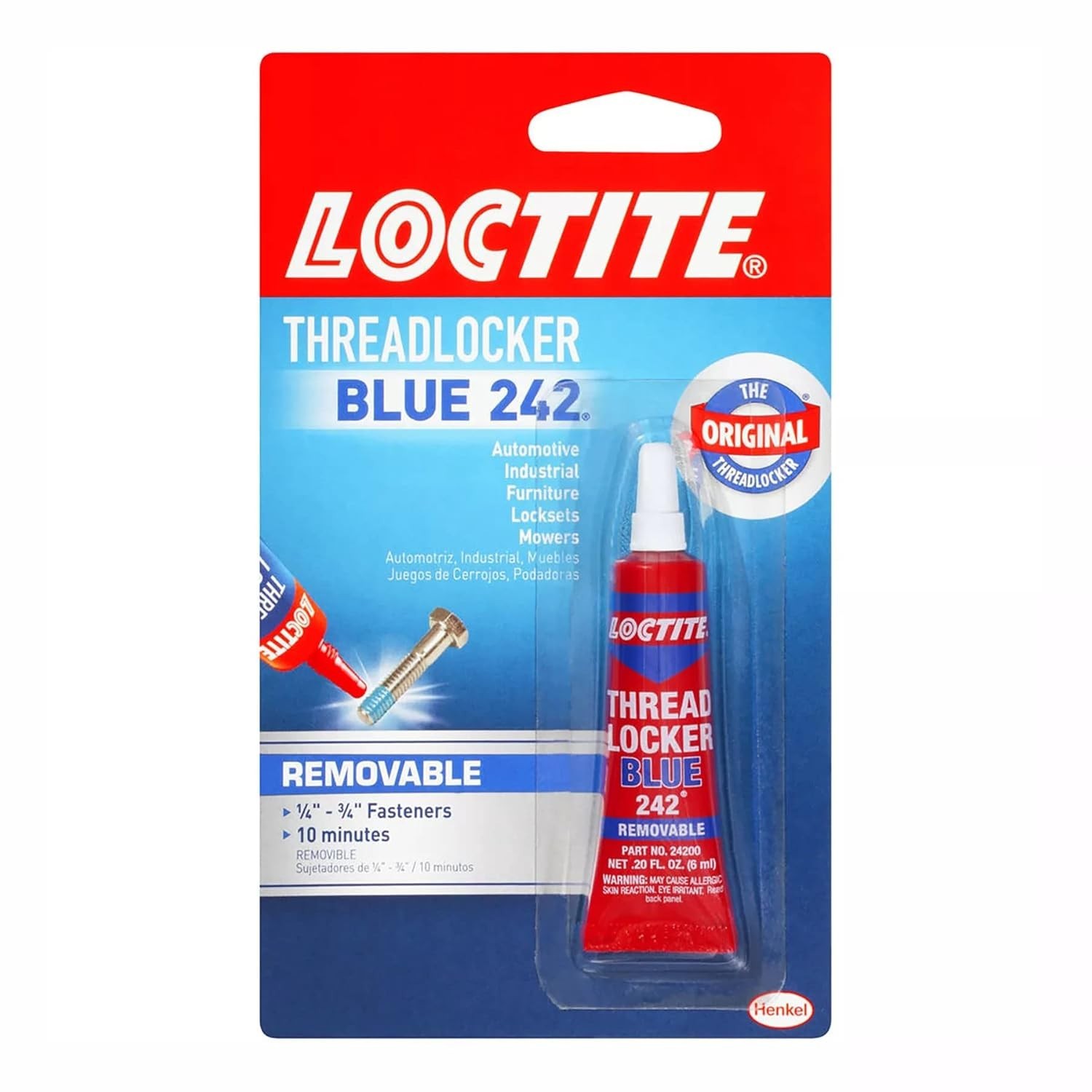 Loctite Threadlocker Blue – 242 6 ml, 1 Pack