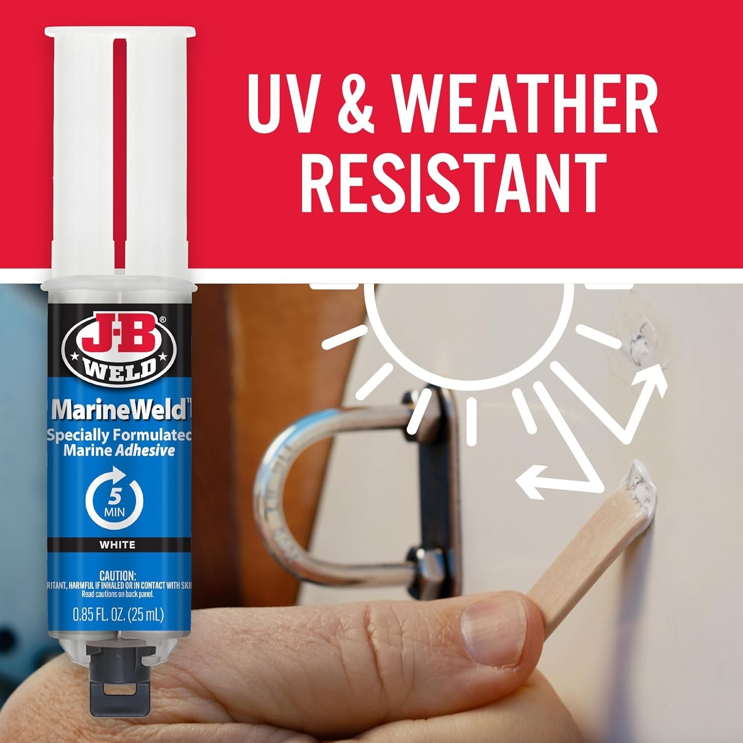 J-B Weld 50172 MarineWeld Syringe Quick-Setting Epoxy Glue – 25 ml.
