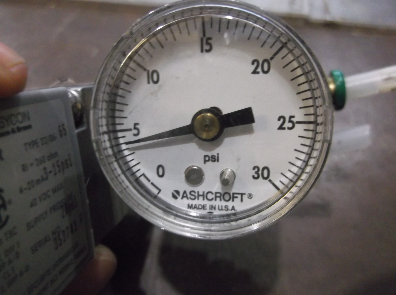 SENSYCON 22/06-65 I/P CONVERTER 20 PSI SUPPLY PRESSURE W/ GAUGE (WL92-1)