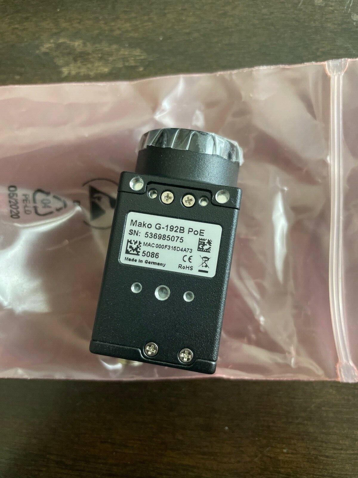 Mako G192B with Teledyne e2v EV76C570 runs 60.0 fps at 1.9 MP resolution