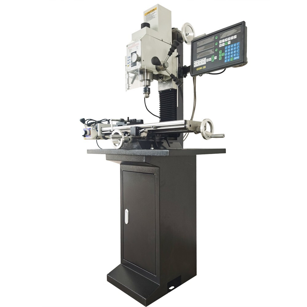 Benchtop Mill/Drill Machine with Grating Ruler Axis X Power Feed 110V R8 1100W
