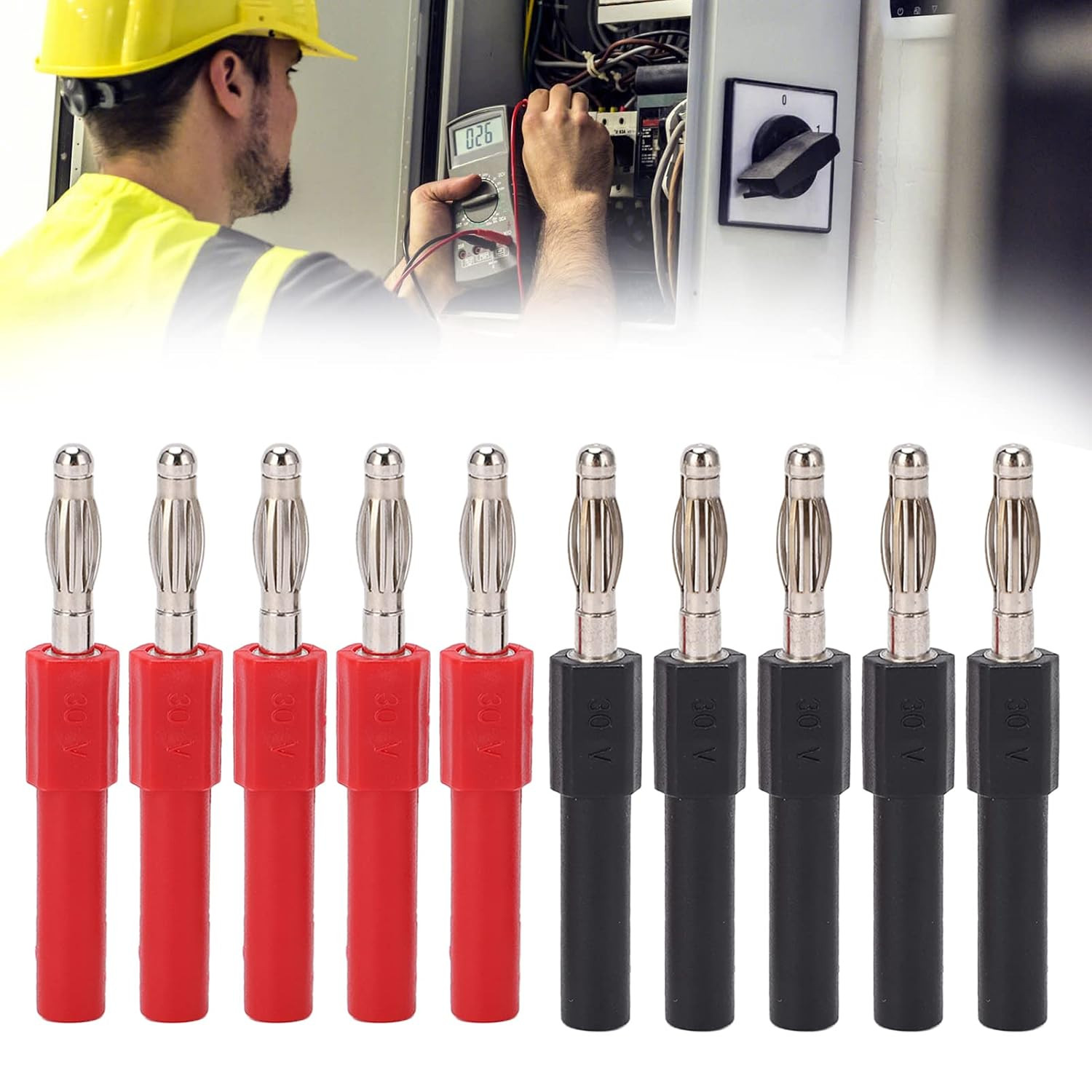 5Set J.20012 Banana Plug Connector 4Mm Male to 2Mm Female Multimeter Banana Plug