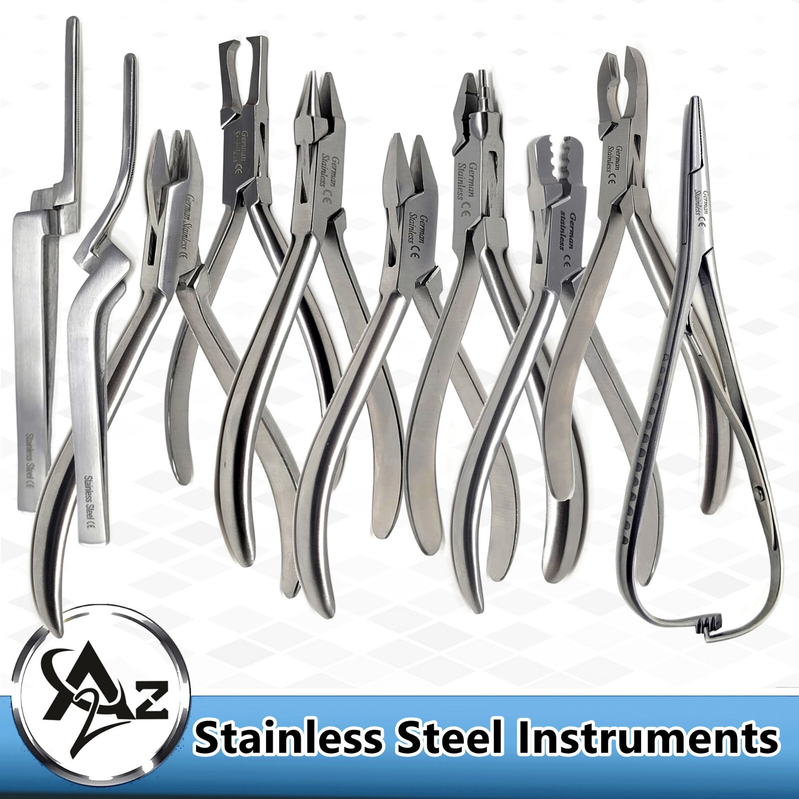 10Pc Professional Dental Pliers Orthodontic Braces Wire Bending Loop Forming Set