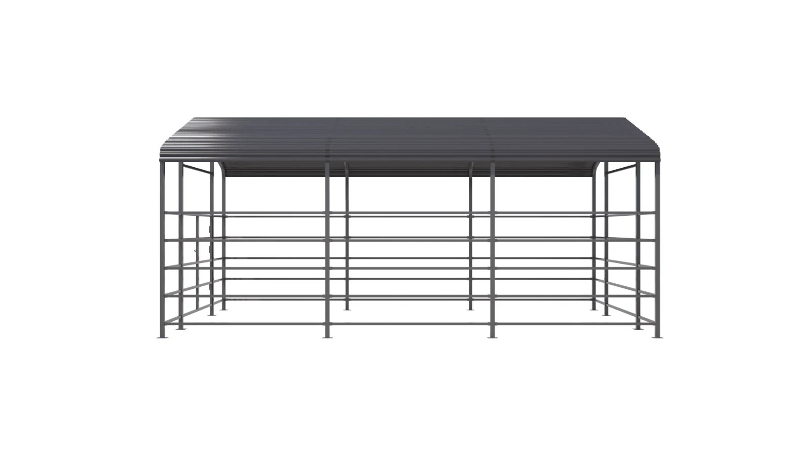 13×20 Ft Farm Livestock Shelter, Heavy Duty Galvanized Steel for Cattle & Horses