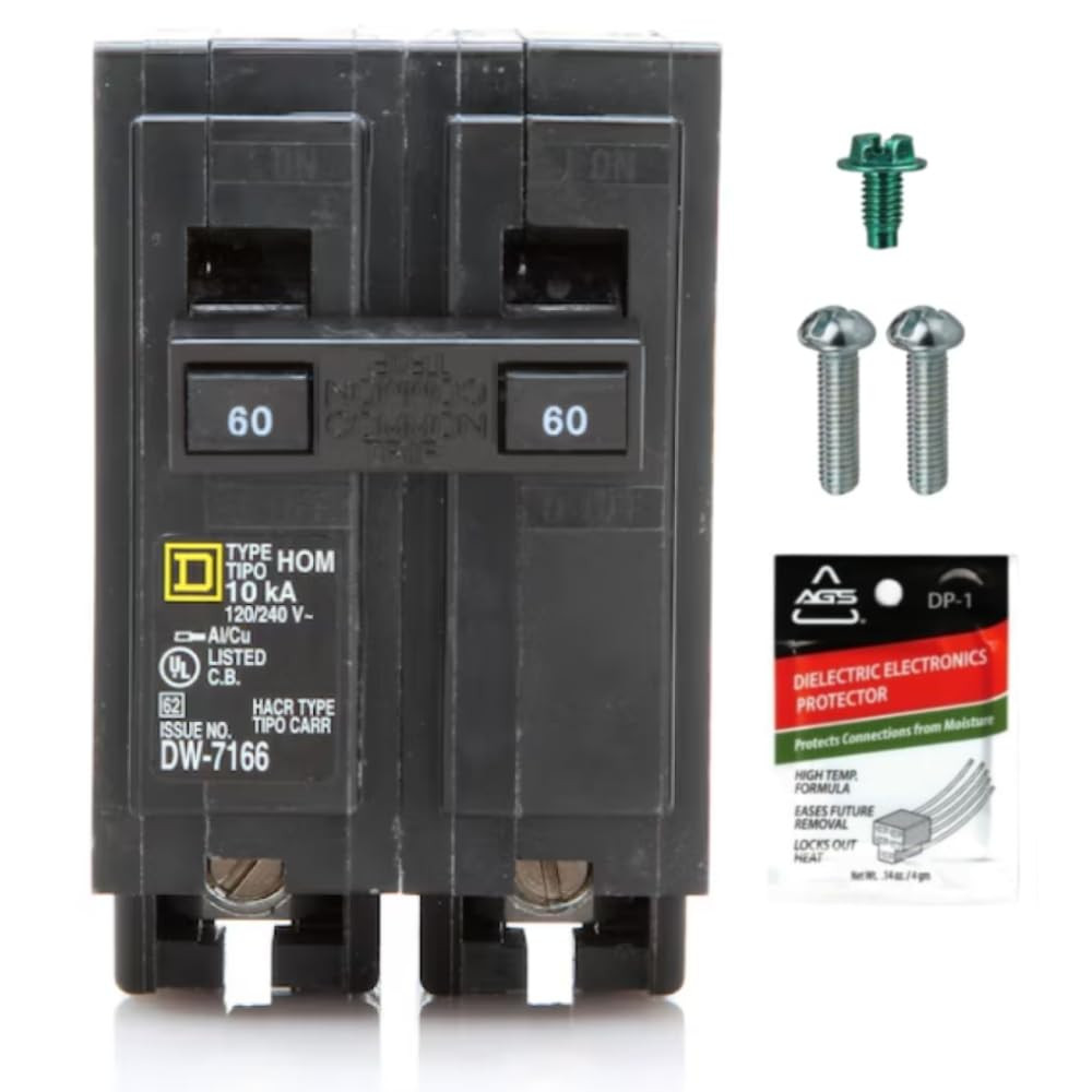 Genuine Square D HOM2100 Circuit Breaker Kit Bundle (1 Pack), 100 Amp (100A) Dou