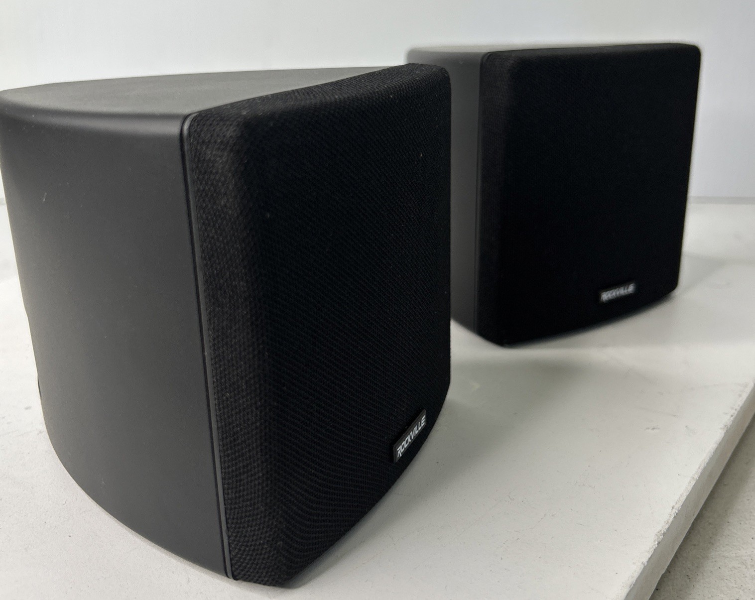 Cube by Rockville Pair of 3.5″ Black Commerical 70v Swivel Wall Mount Speakers